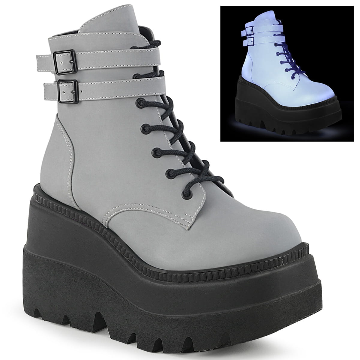 DemoniaCult SHAKER-52 Damen Stiefelette Grau  EU 36