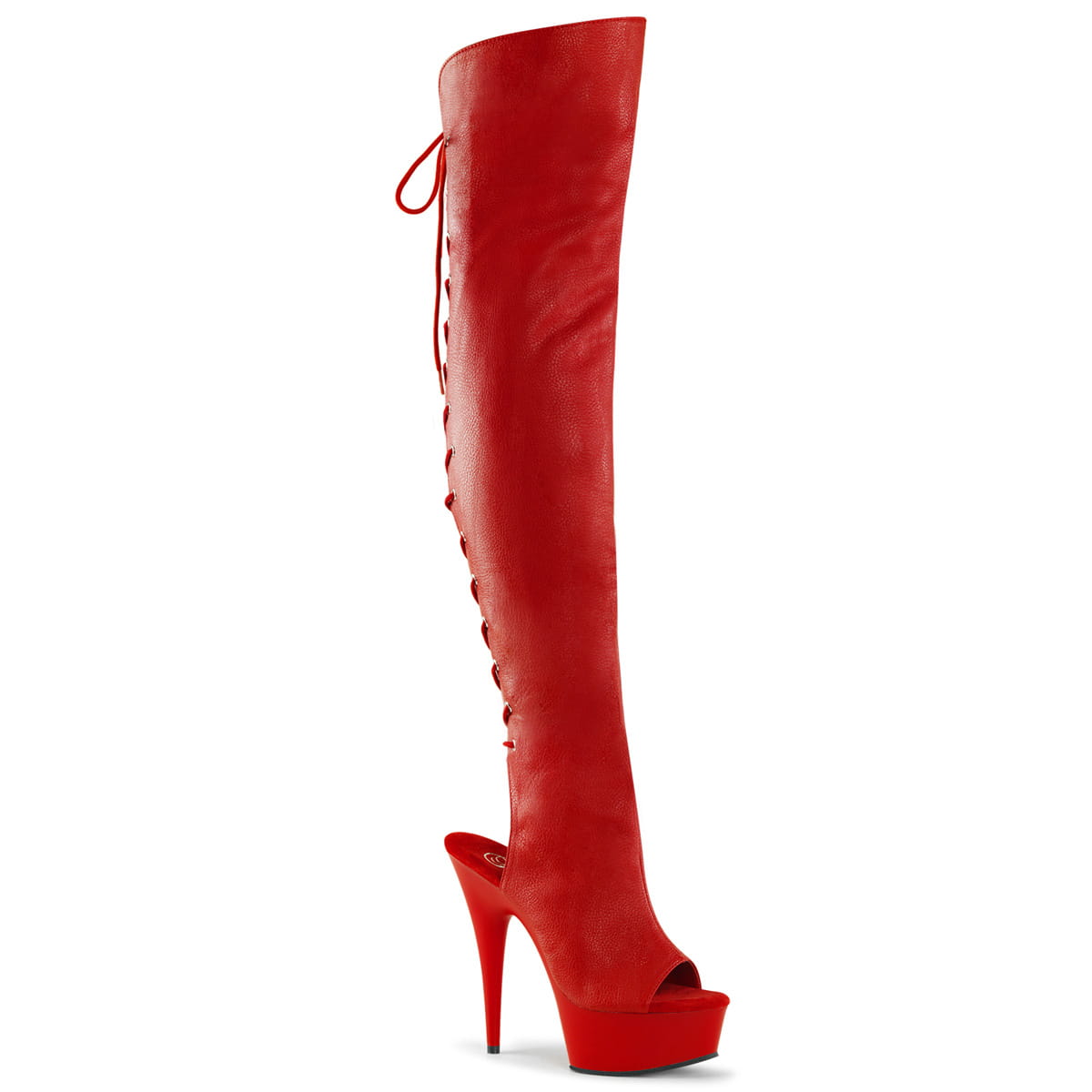 Pleaser DELIGHT-3019 Damen Stiefel Rot EU 36