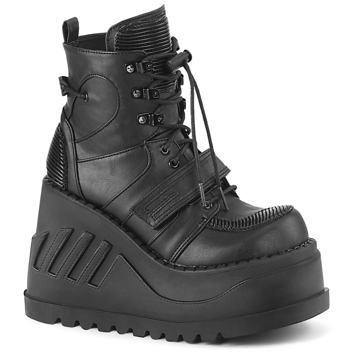 DemoniaCult STOMP-13 Damen Stiefelette Schwarz