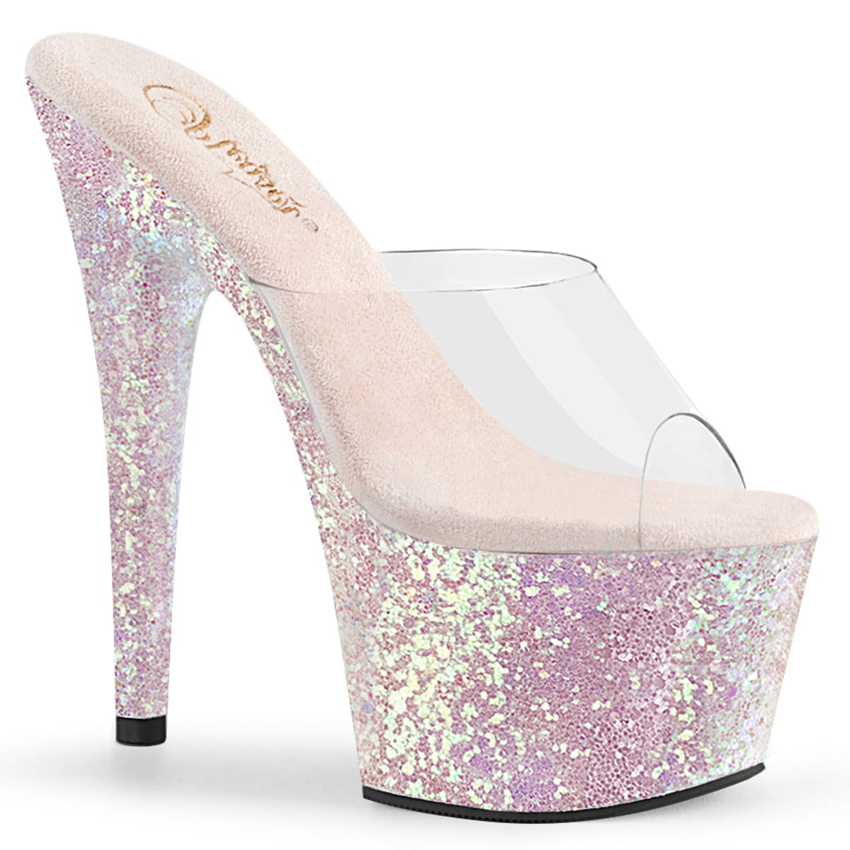Pleaser ADORE-701LG Damen Slipper Transparent Weiß EU 39