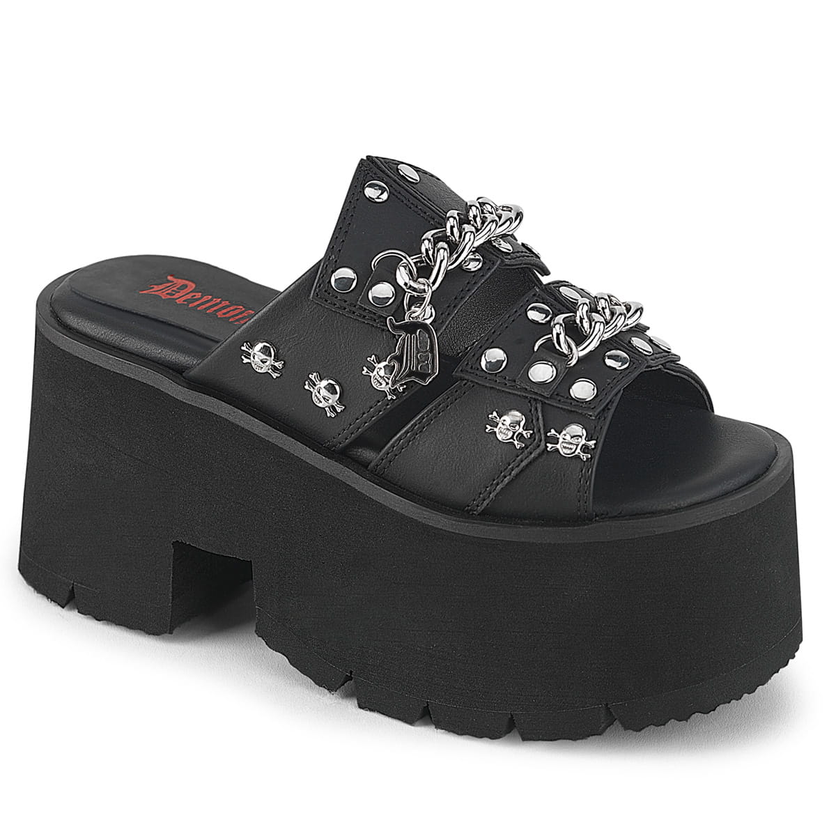 DemoniaCult ASHES-08 Damen Chunky Cut Out Plateau Slide Sandale