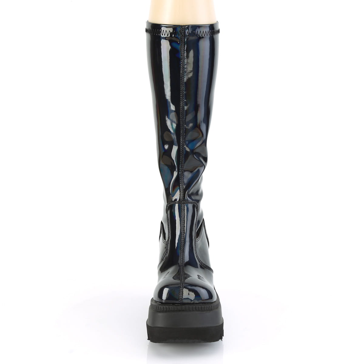 DemoniaCult SHAKER-65 Damen Stiefel Schwarz Hologlanz EU 40