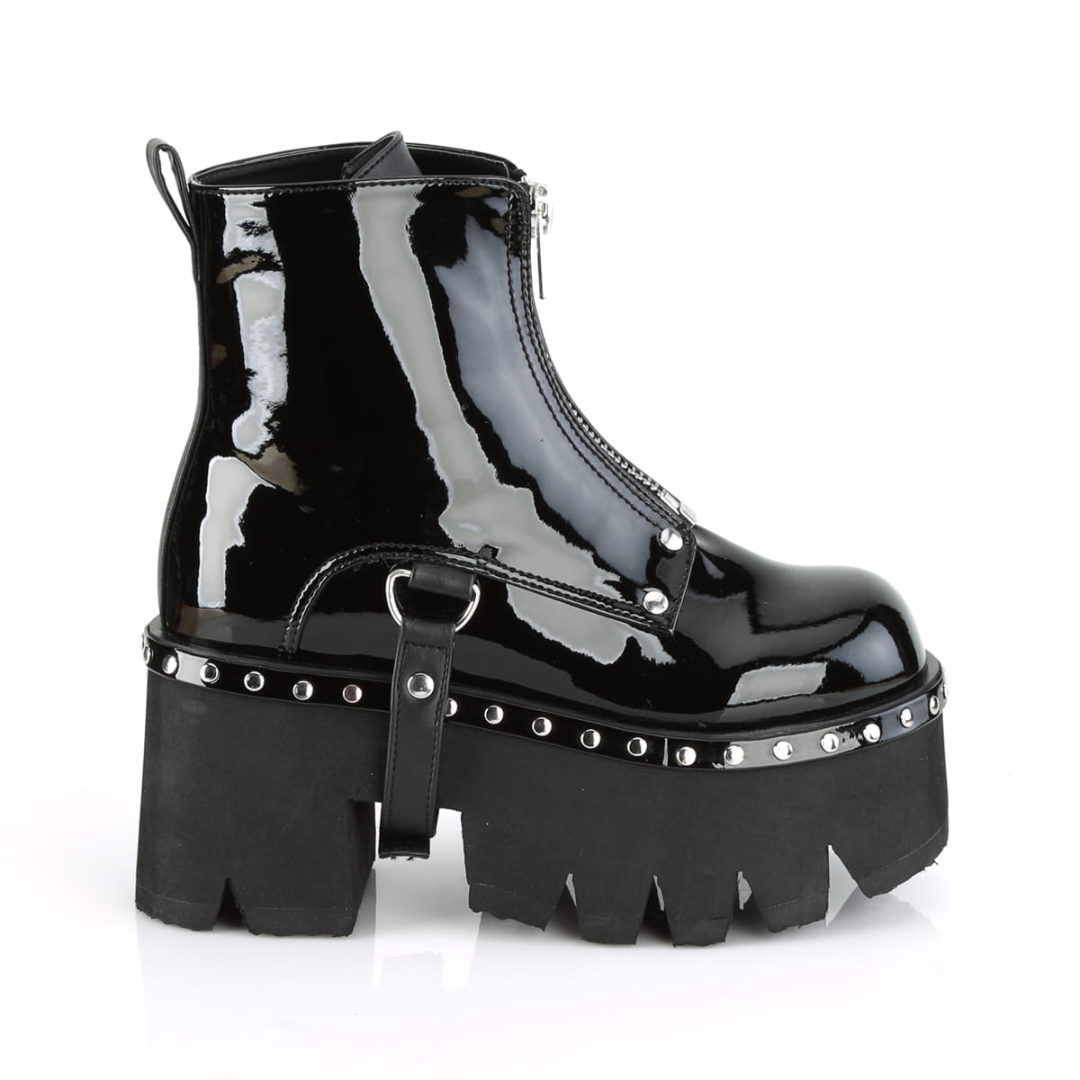 DemoniaCult ASHES-100 Damen Stiefelette Schwarz Lack EU 37