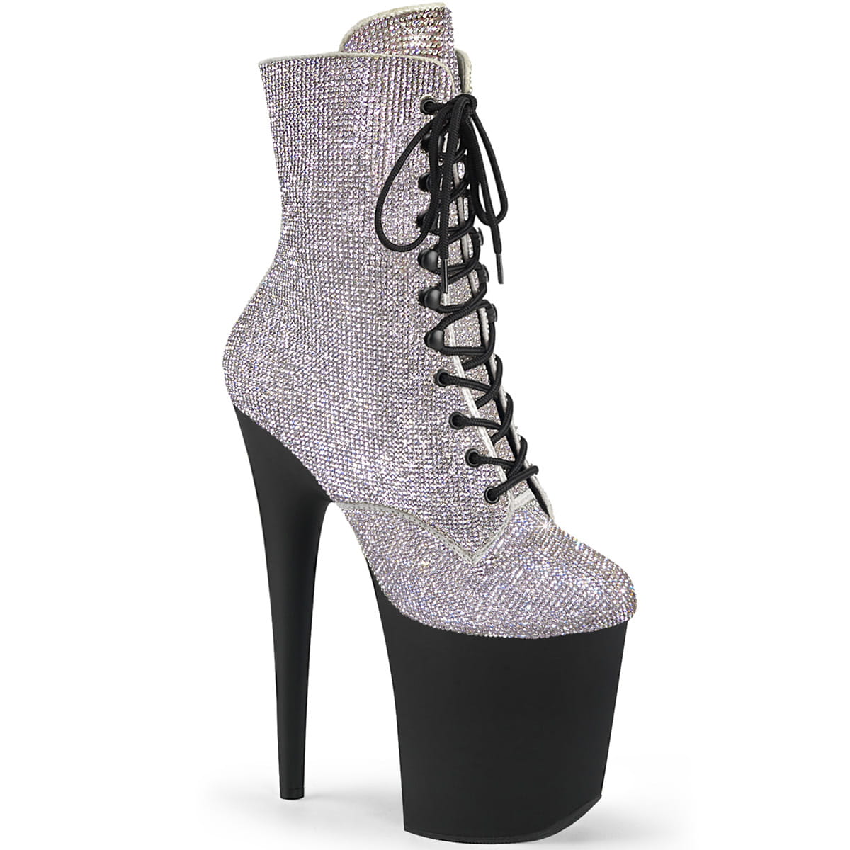 Pleaser FLAMINGO-1020RS Damen Stiefelette Silber EU 44