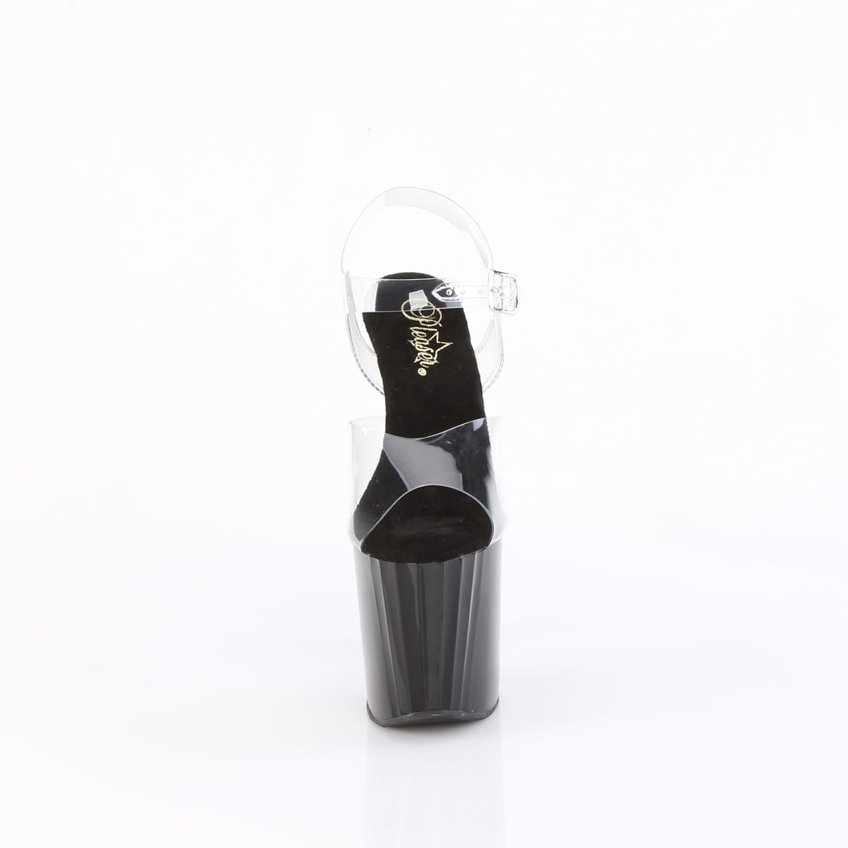 Pleaser ENCHANT-708 Damen Sandale Transparent Schwarz  EU 38