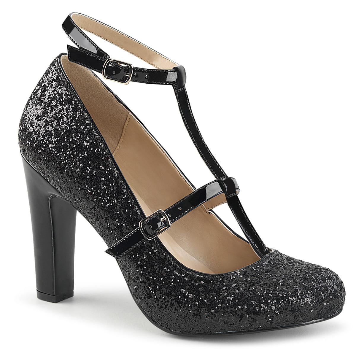 Pleaser Pink Label QUEEN-01 Damen Pumps Schwarz  EU 46