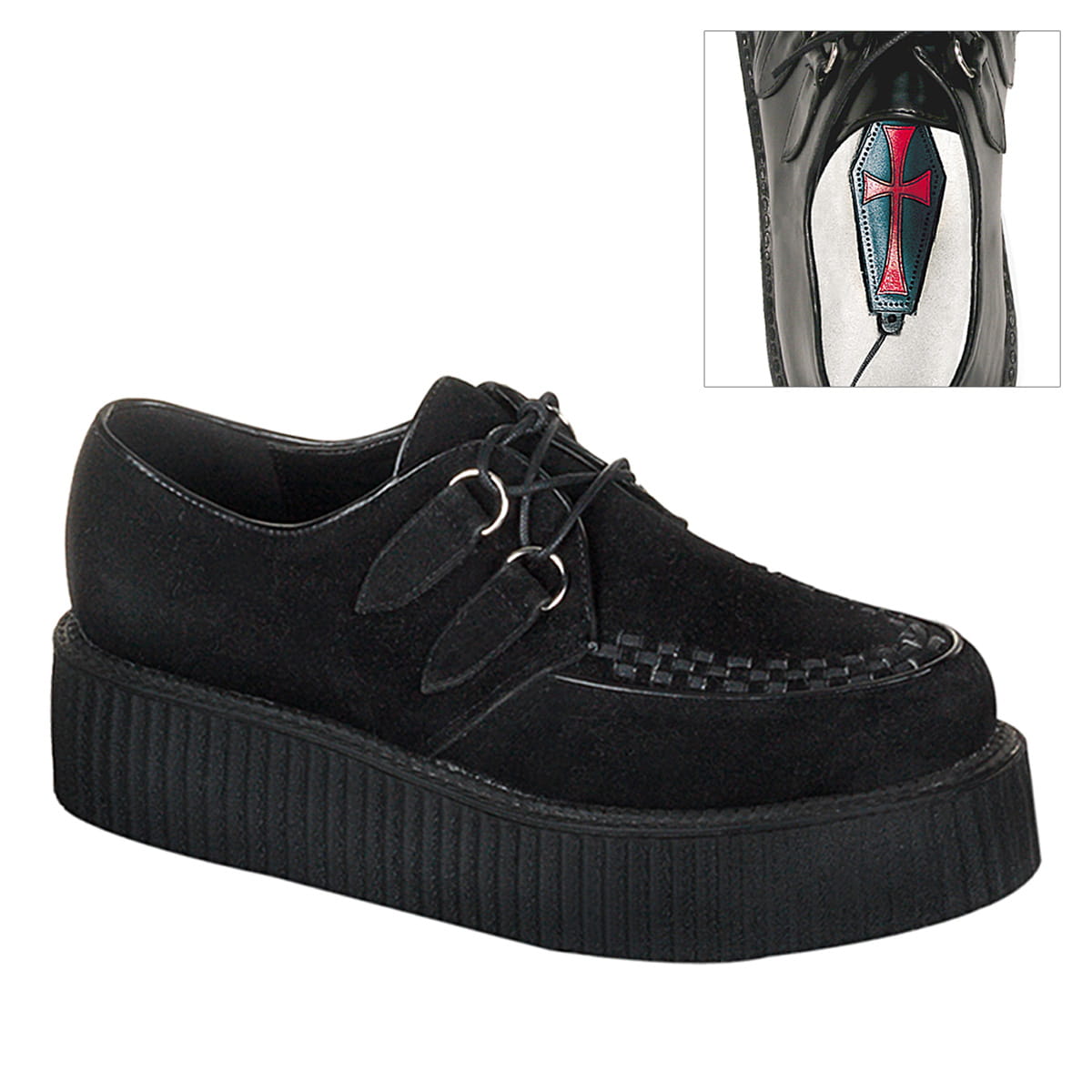 DemoniaCult CREEPER-402S Unisex Creeper Schwarz  EU 38