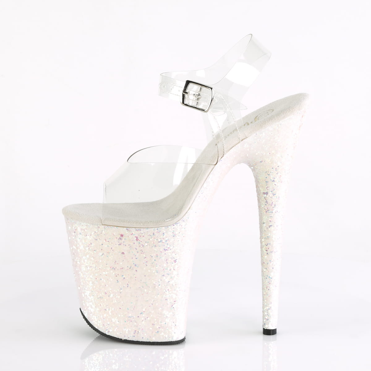 Pleaser FLAMINGO-808LG Damen Sandale Transparent Weiß EU 37