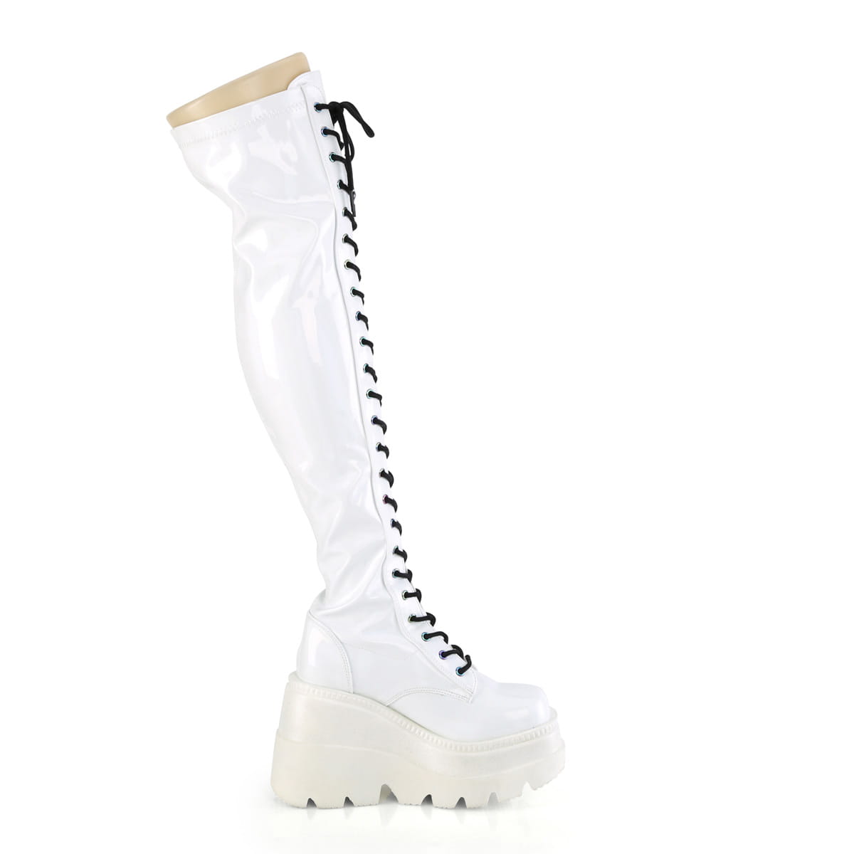 DemoniaCult SHAKER-374 Damen Stiefel Weiß  EU 36