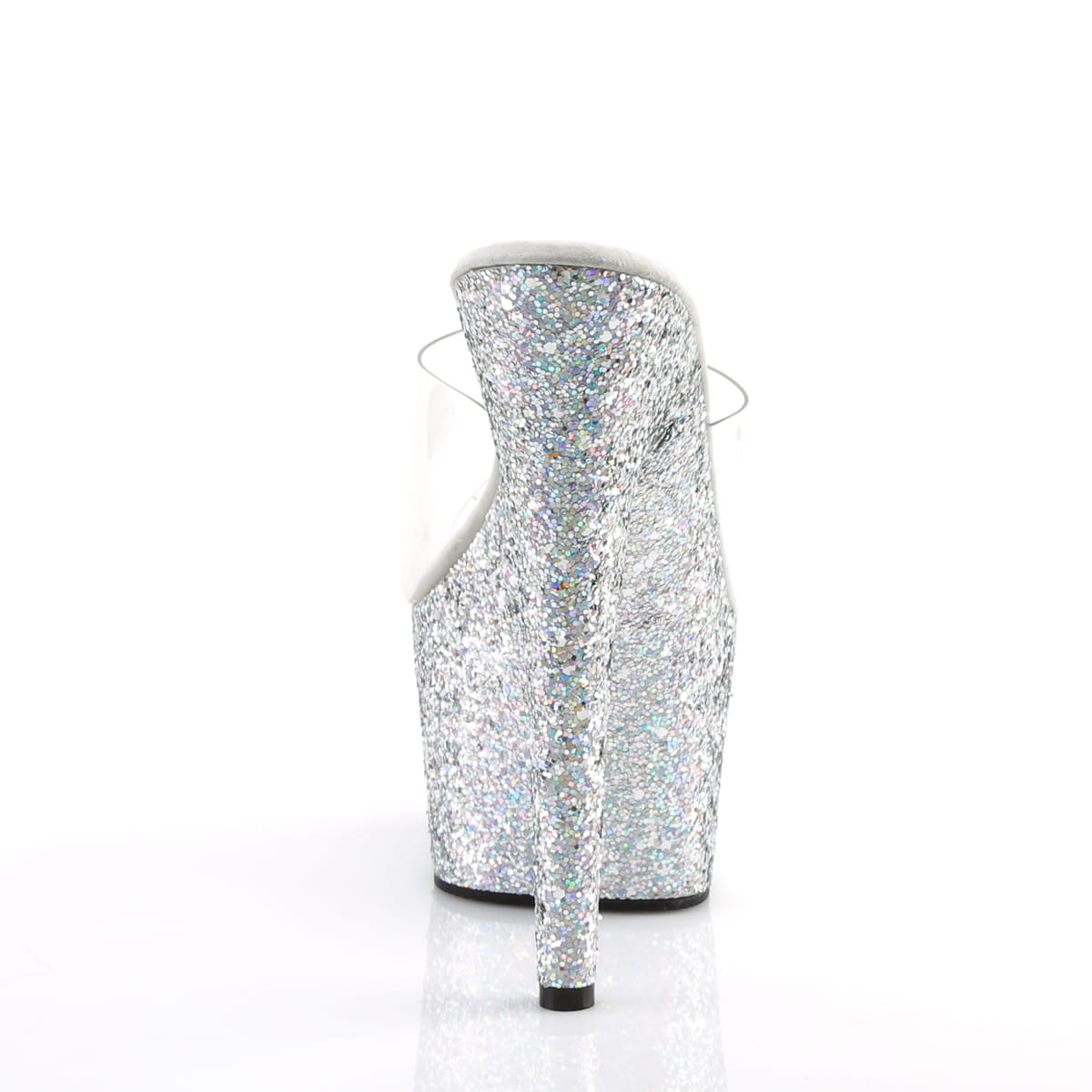 Pleaser ADORE-701LG Damen Slipper Transparent Silber EU 38