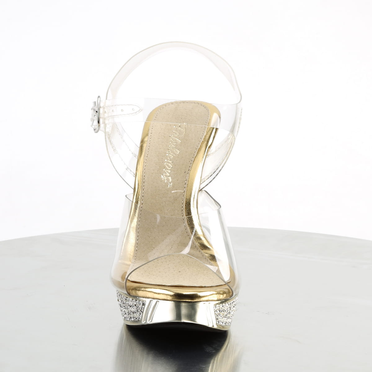 Fabulicious ELEGANT-408 Damen Sandale Transparent Gold EU 37