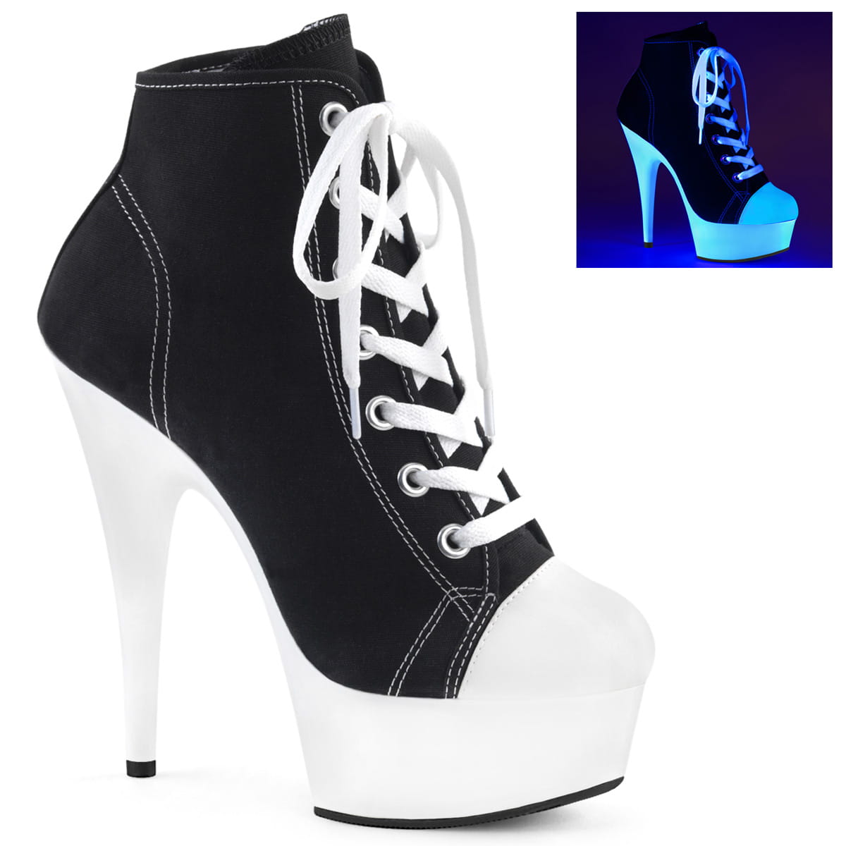 Pleaser DELIGHT-600SK-02 Damen Sneaker Schwarz EU 36