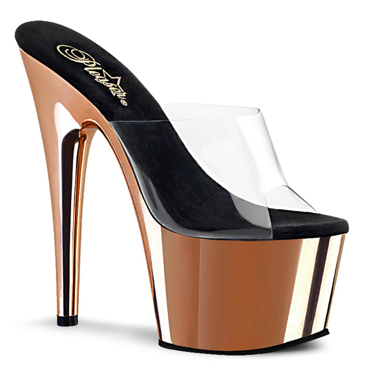 Pleaser ADORE-701 Damen Slipper Transparent Roségold EU 36