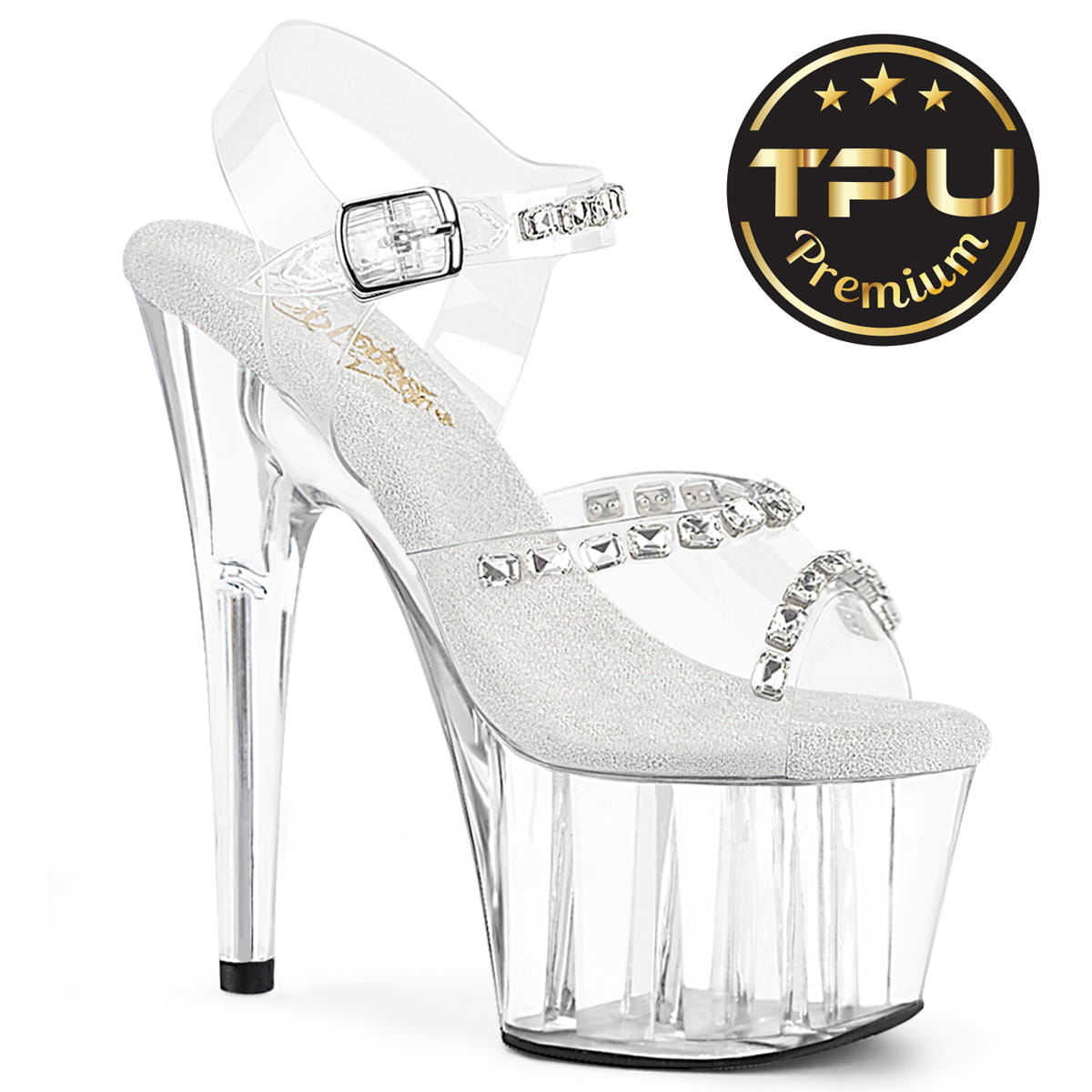 Pleaser ADORE-708PREM-STN Damen Plateau Sandalette mit Steinen