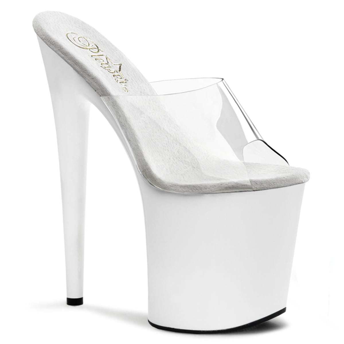 Pleaser FLAMINGO-801 Damen Slipper Transparent Weiß EU 39