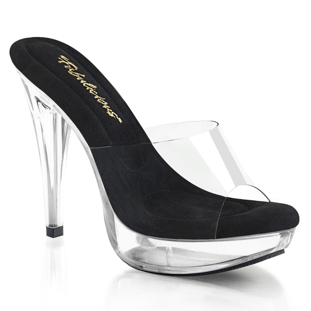 Fabulicious COCKTAIL-501 Damen Slipper Schwarz Transparent EU 41