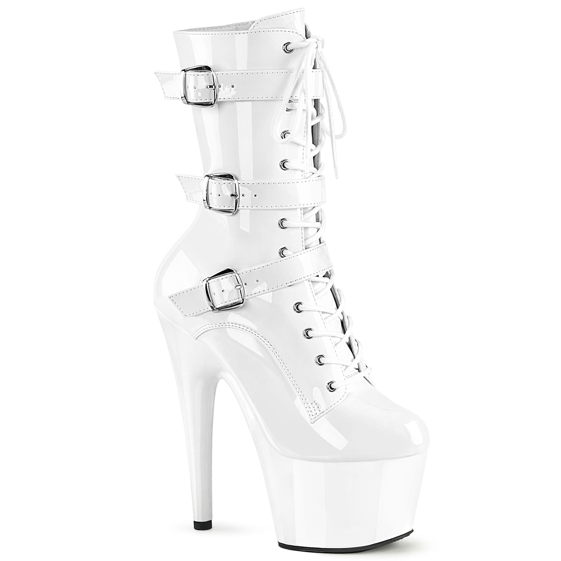 Pleaser ADORE-1043 Damen Stiefelette Weiß Lack EU 41