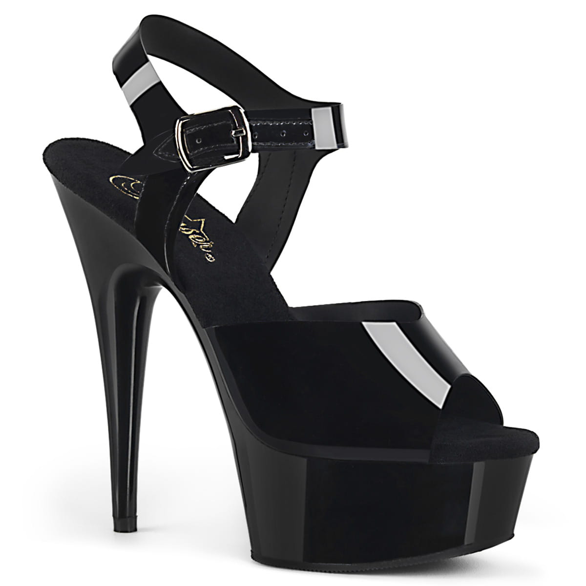 Pleaser DELIGHT-608N Damen Sandale Schwarz