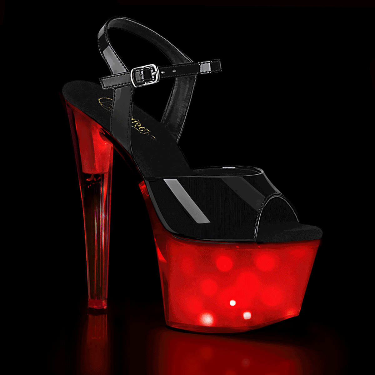 Pleaser DISCOLITE-709 Damen Sandale Schwarz