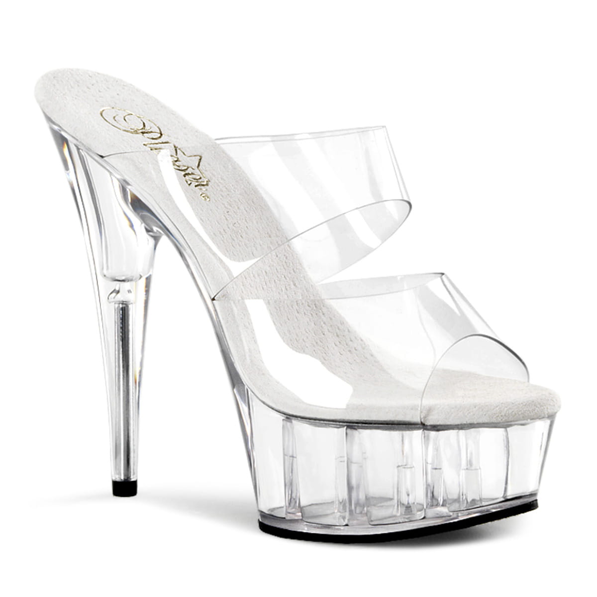 Pleaser DELIGHT-602 Damen Slipper Transparent EU 39