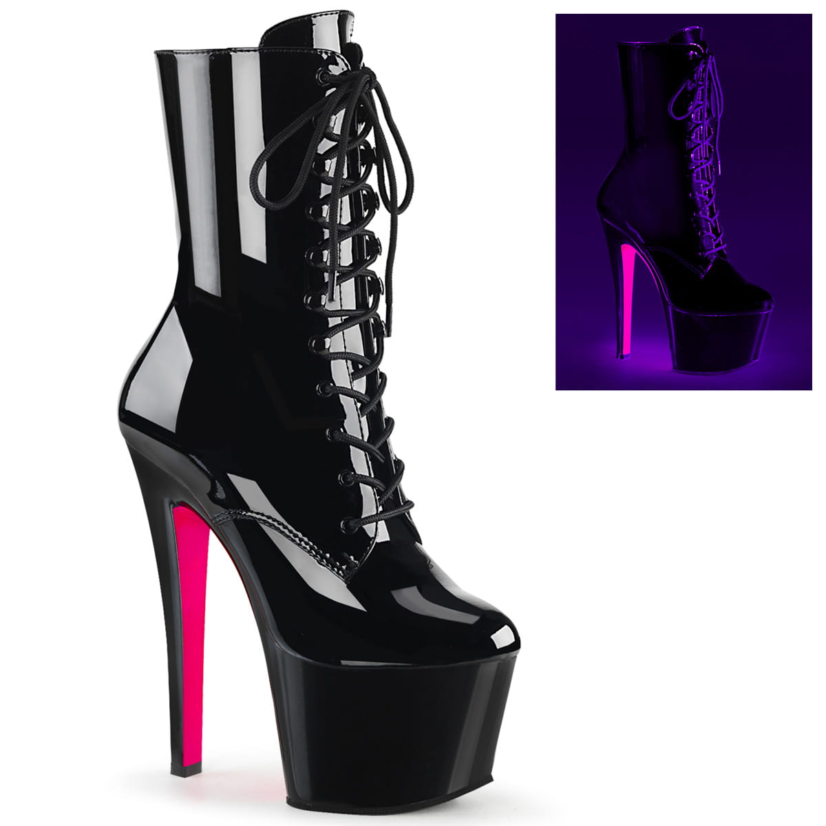 Pleaser SKY-1020TT Damen Stiefelette Schwarz