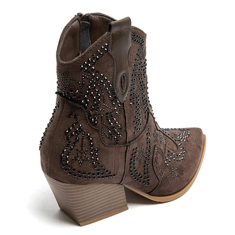 PEACHBOOTS Boho Western Bootie Braun mit Nieten PEACHBOOTS Boho Western Bootie Braun mit Nieten 41, Bekleidung, Schuhwerk, Schuh, Stiefel, Cowboy-Stiefel