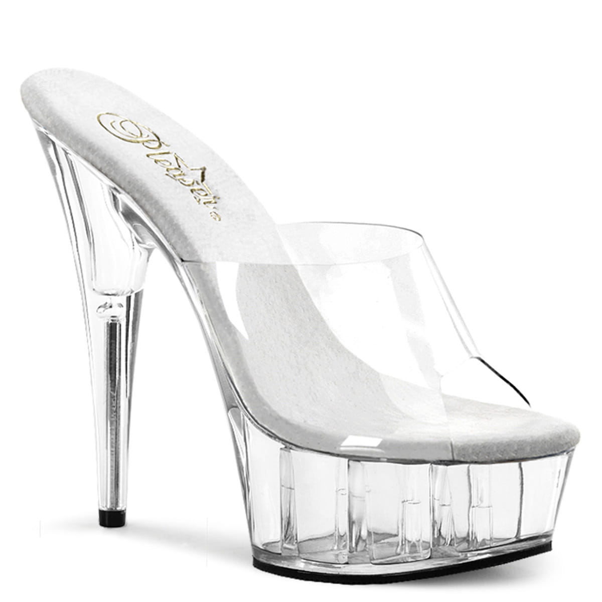 Pleaser DELIGHT-601 Damen Slipper Transparent EU 44