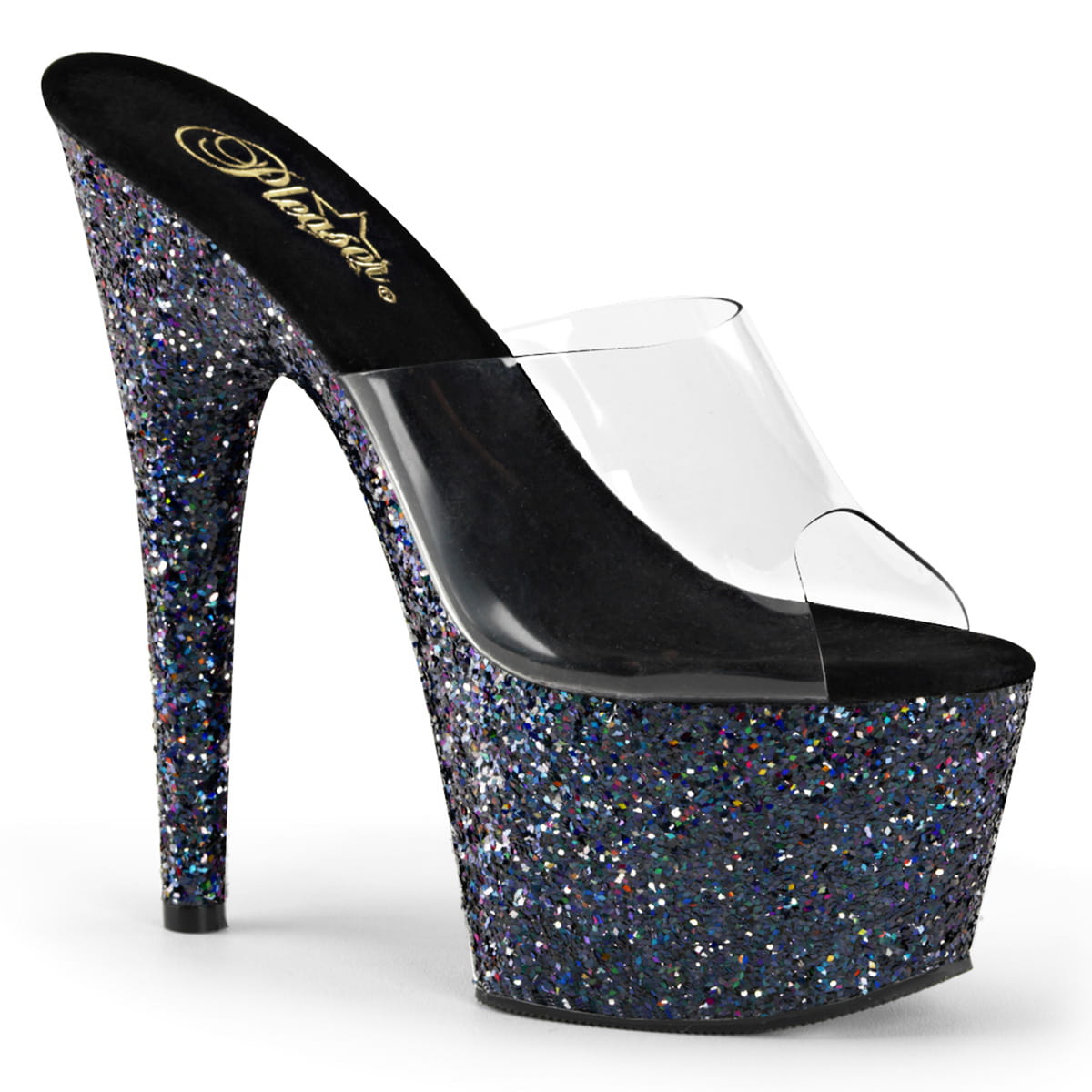 Pleaser ADORE-701LG Damen Slipper Transparent Schwarz EU 39