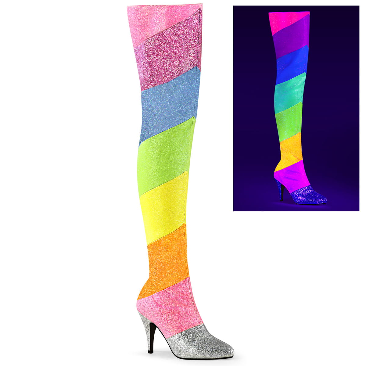 Pleaser Pink Label DREAM-3012RBG Damen Stiefel Mehrfarbig  EU 44