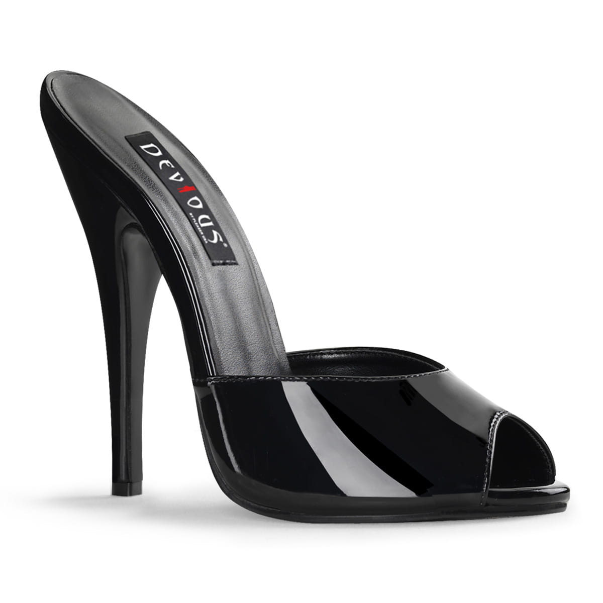 Devious DOMINA-101 Damen Slipper Schwarz Lack EU 37
