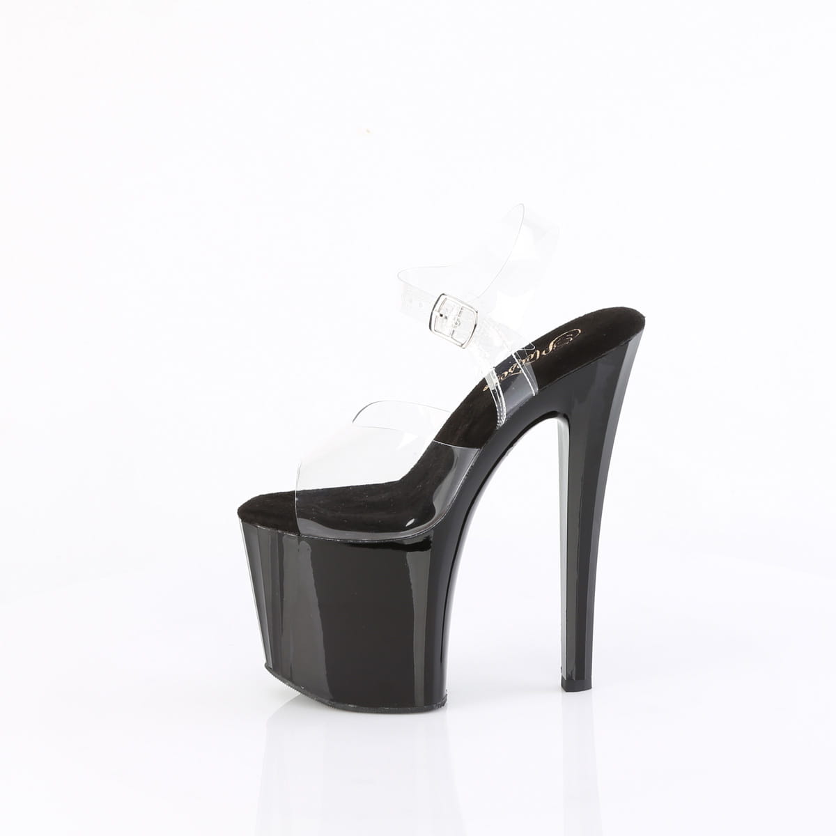 Pleaser ENCHANT-708 Damen Sandale Transparent Schwarz  EU 38
