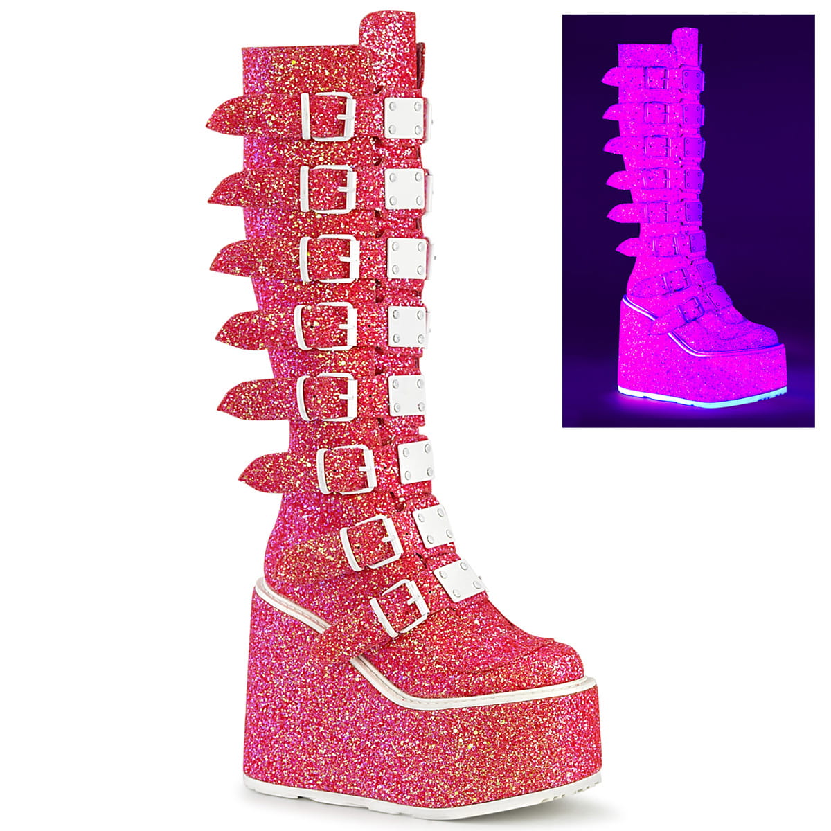 DemoniaCult SWING-815UV Damen Stiefel Pink