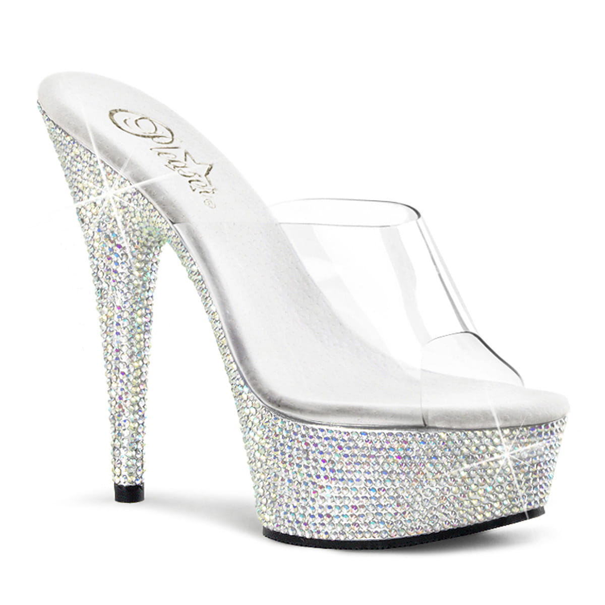 Pleaser BEJEWELED-601DM Damen Slipper Transparent