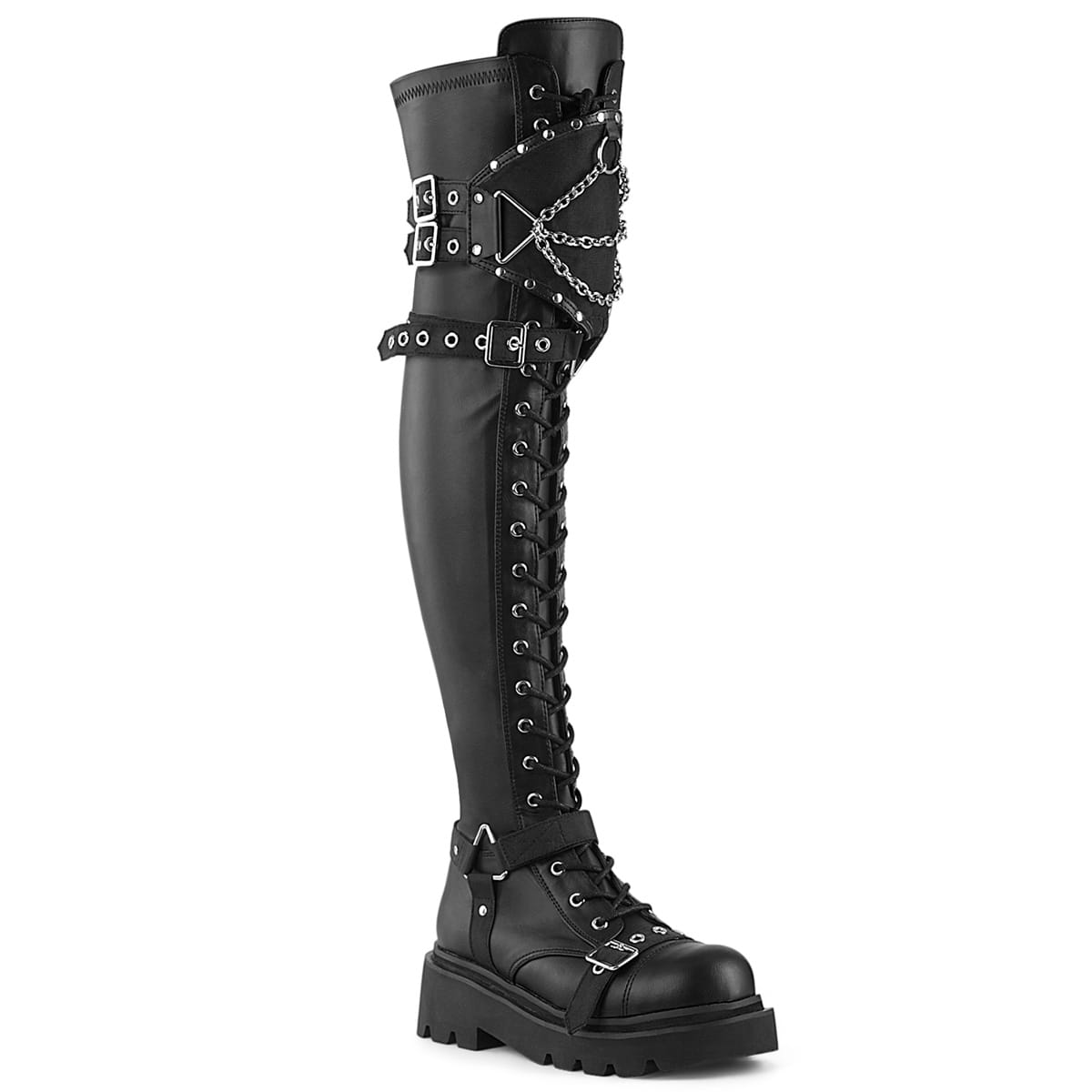 DemoniaCult RENEGADE-320 Damen Stiefel Schwarz