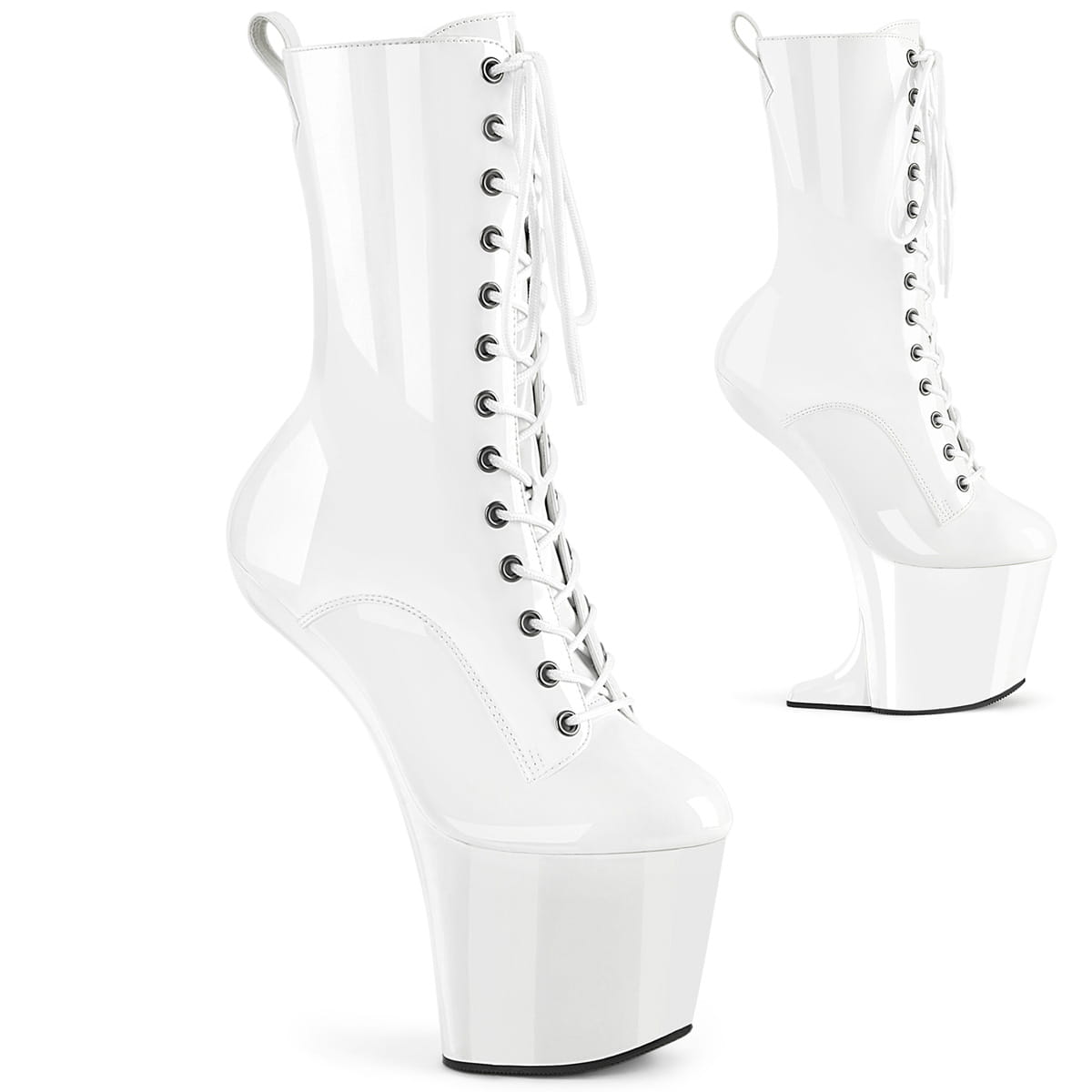 Pleaser CRAZE-1040 Damen Stiefelette Weiß EU 38