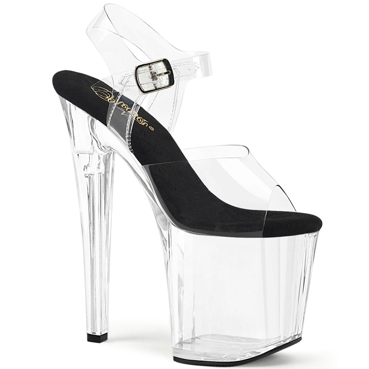 Pleaser ENCHANT-708 Damen Sandale Schwarz Transparent   EU 38
