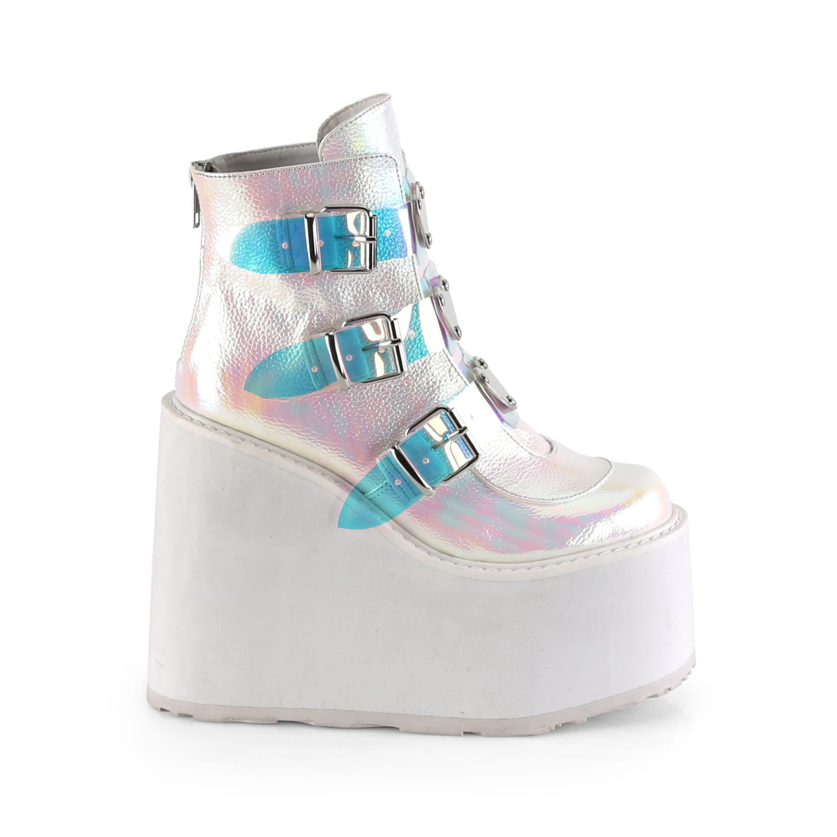 DemoniaCult SWING-105 Damen Stiefelette Weiß Irisierend EU 37