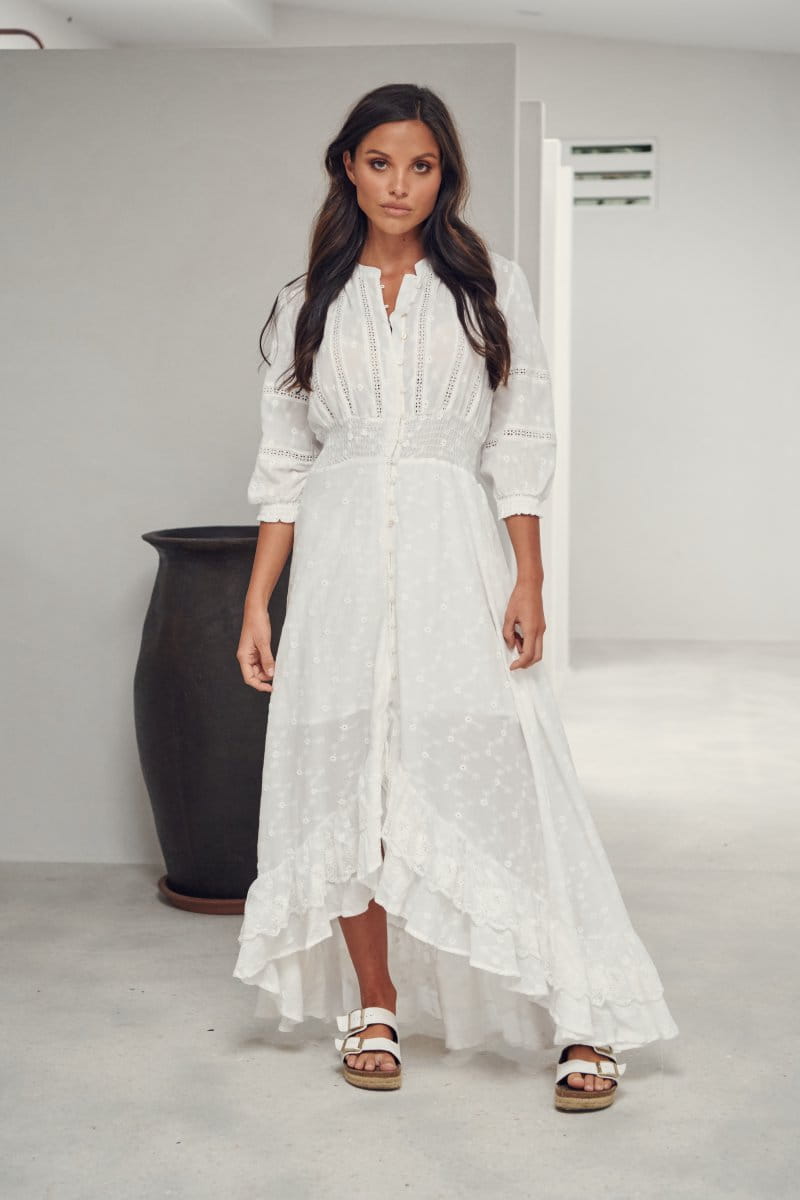JAASE Boho Maxi Kleid Weiß mit Stickereien für trendbewusste Frauen -  L, Kleid, Formelle Kleidung, Person, Hochzeitskleid, Kleid, Formelle Kleidung, Person, Hochzeitskleid, Kleid, Formelle Kleidung, Person, Hochzeitskleid, Kleid, Formelle Kleidung, Perso