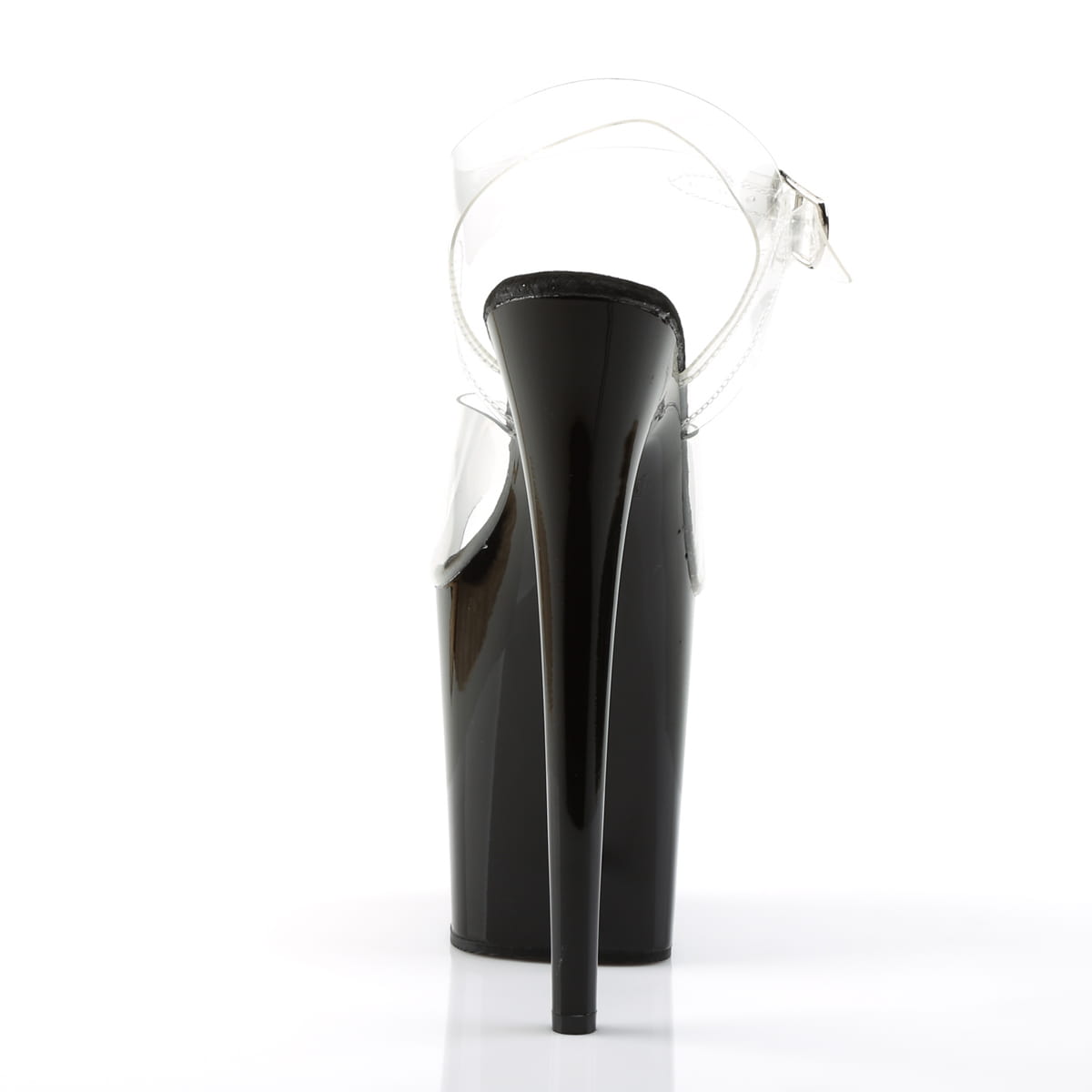 Pleaser FLAMINGO-808 Damen Sandale Transparent Schwarz EU 42