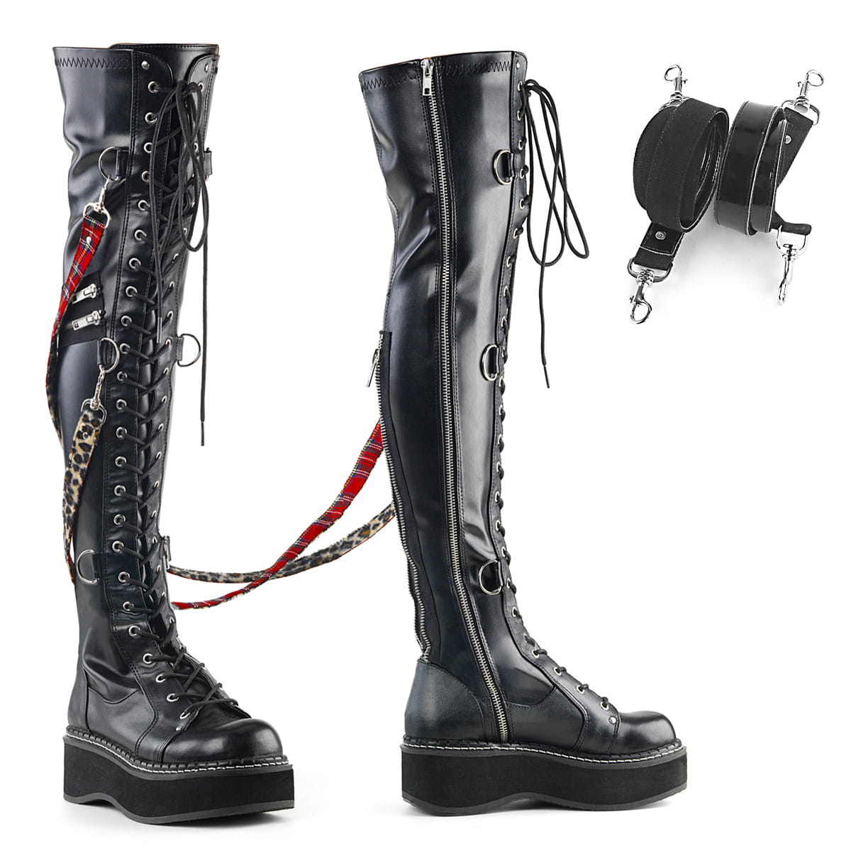 DemoniaCult EMILY-377 Damen Stiefel Schwarz