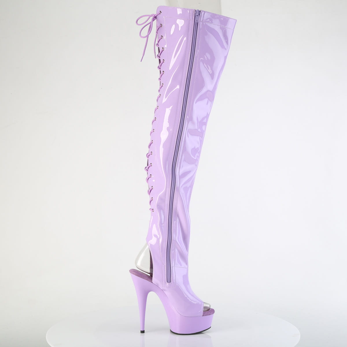 Pleaser DELIGHT-3017 Damen Stiefel Lavendel 36, Bekleidung, Schuhwerk, Hoher Absatz, Schuh