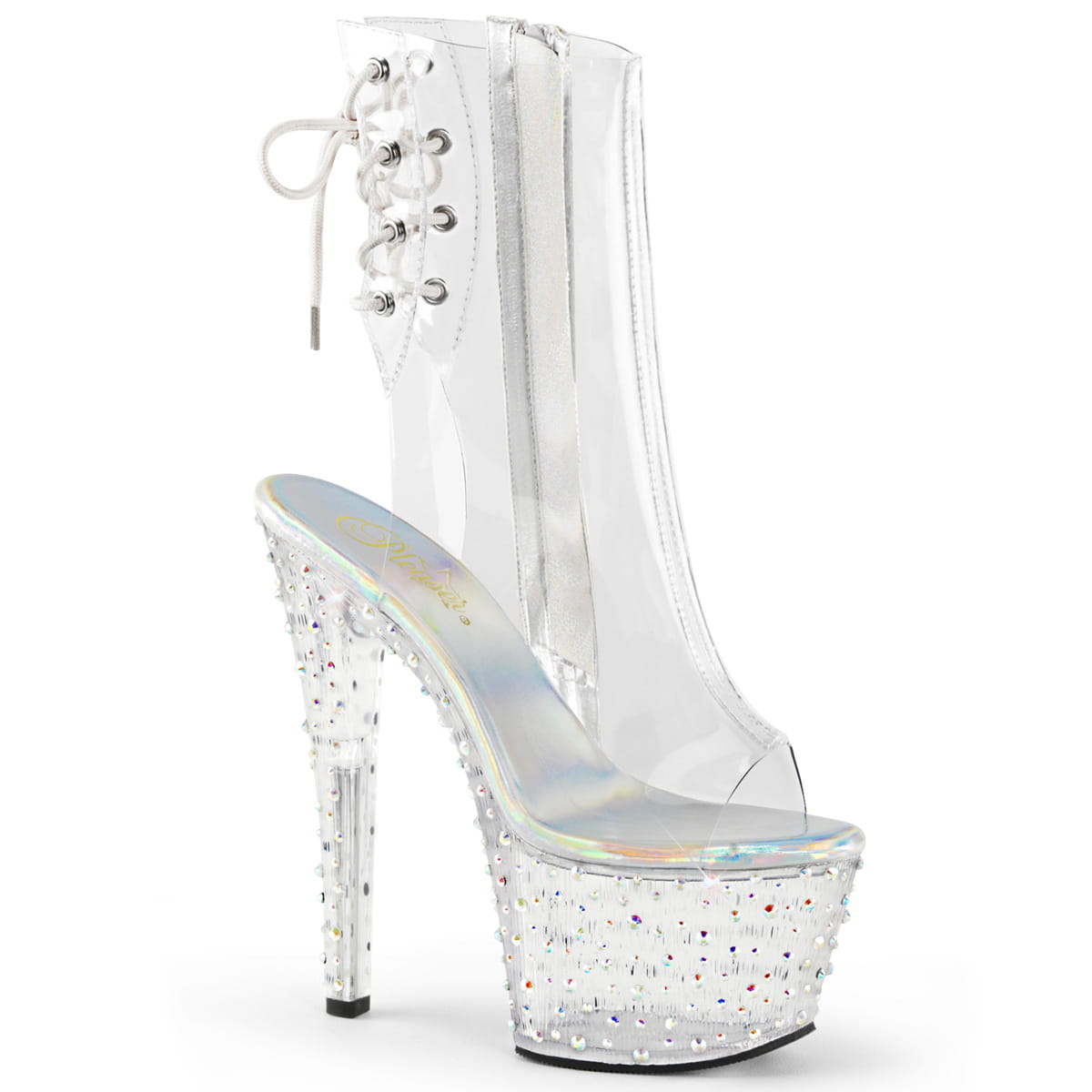 Pleaser STARDANCE-1018C-7 Damen Stiefelette Transparent EU 40