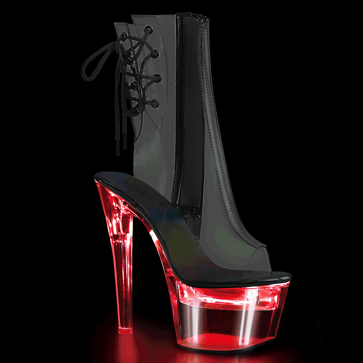 Pleaser FLASHDANCE-1018C-7 Damen Stiefelette Transparent