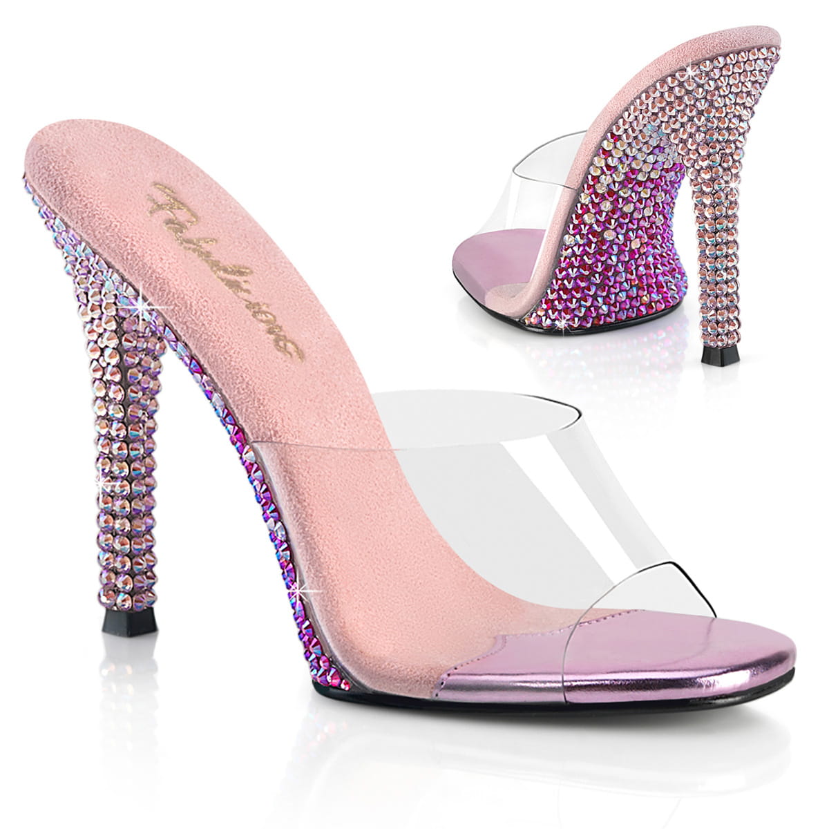 Fabulicious GALA-01DMM Damen Slipper Transparent Rosa EU 35