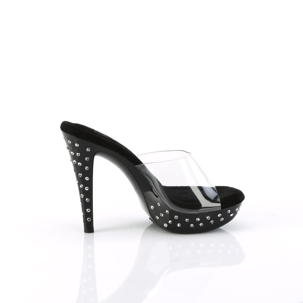 Fabulicious COCKTAIL-501SDT Damen Slipper Transparent Schwarz EU 44