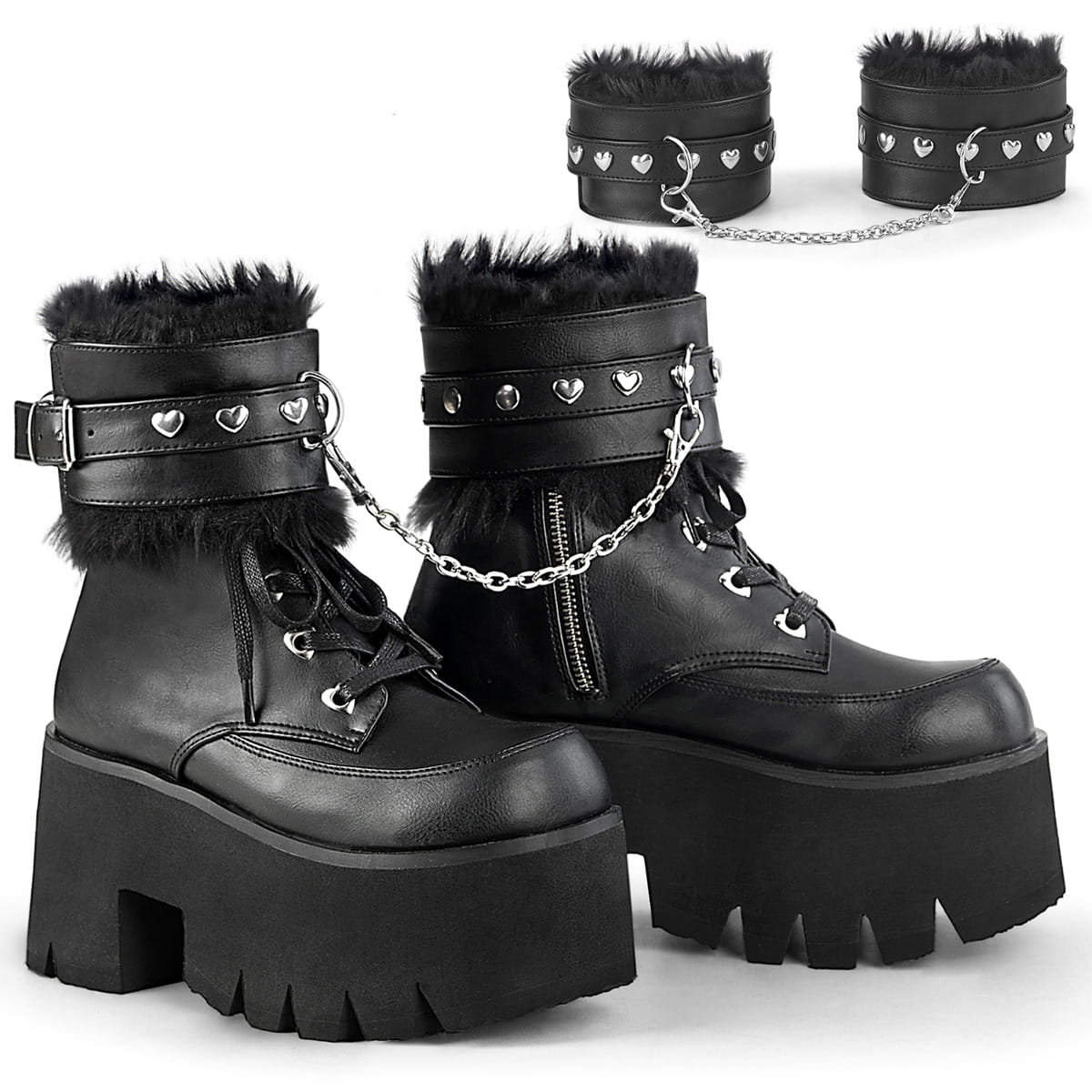DemoniaCult ASHES-57 Damen Stiefel Schwarz  EU 42