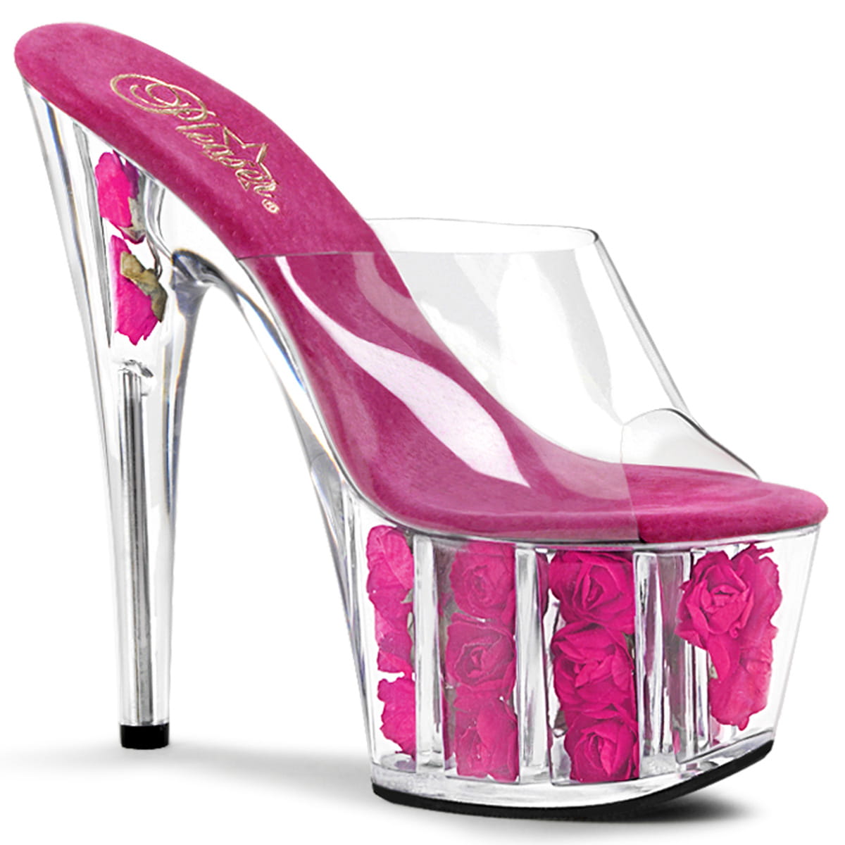 Pleaser ADORE-701FL Damen Slipper Transparent Pink EU 37