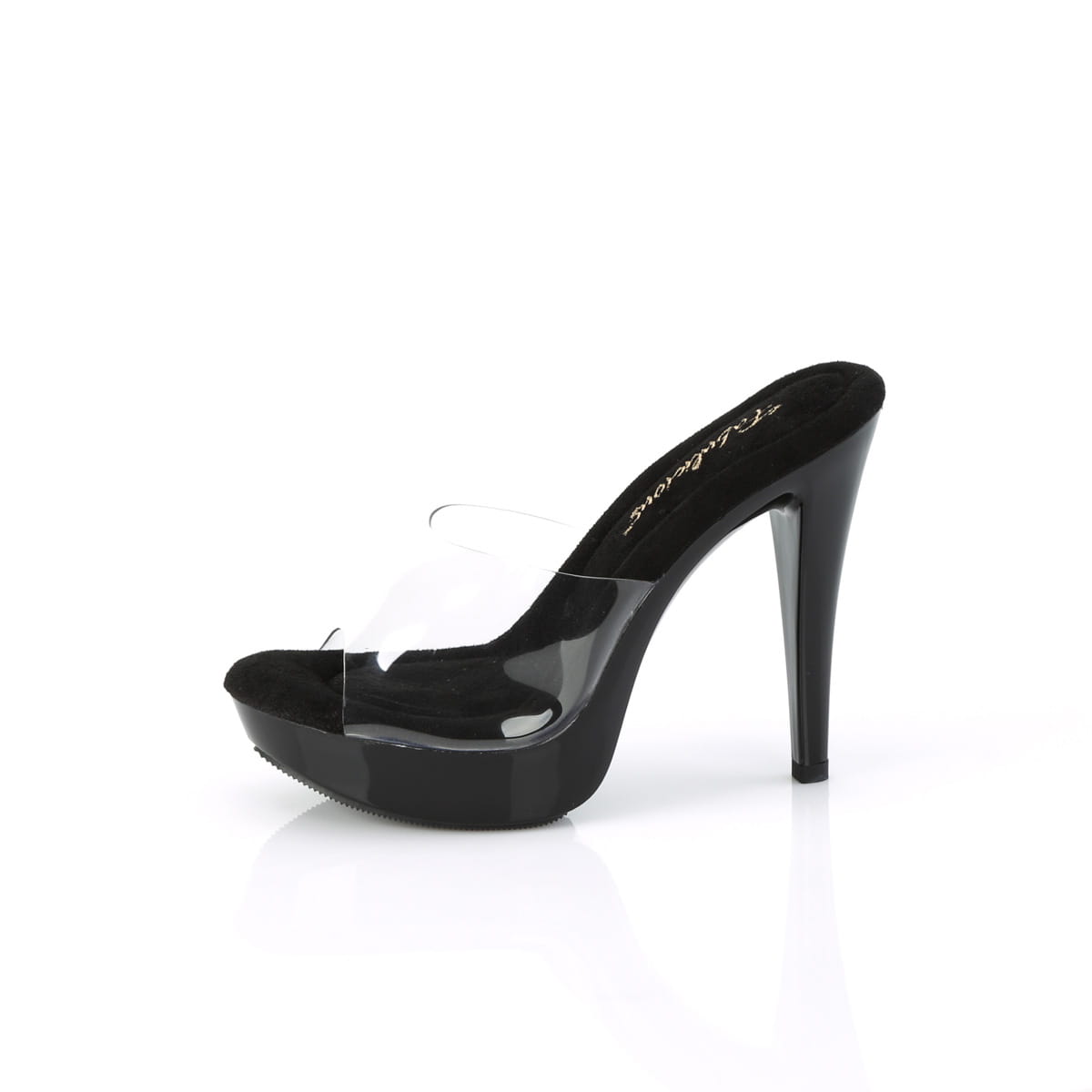 Fabulicious COCKTAIL-501 Damen Slipper Transparent Schwarz EU 44